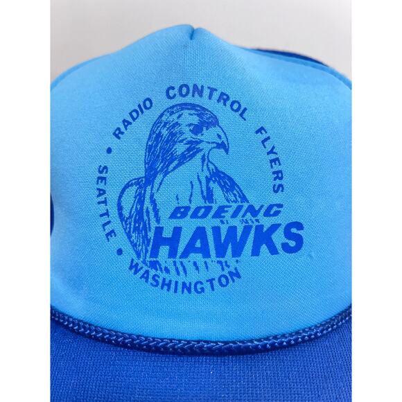 Vintage Boeing‎ Hawks Radio Control Flyers Snapback Cap Trucker Hat Hanes Taiwan - Picture 1 of 7